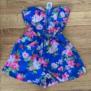Strapless Floral Romper NWT